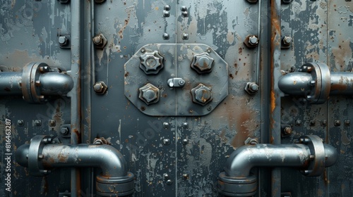 Wallpaper Mural Metal background with pipe and nuts Torontodigital.ca