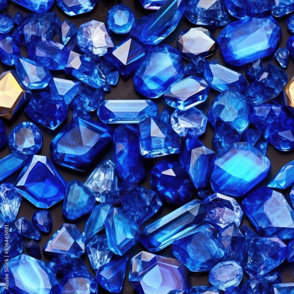 Blue Background Of Jewelry Gemstone Blue Background Of Jewelry Gemstone