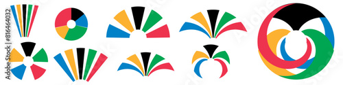 set of olympics round design elements. Bright multi-colored circles logos collection