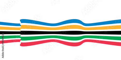 Abstract wavy stripes of Olympic games colors. vector illustration