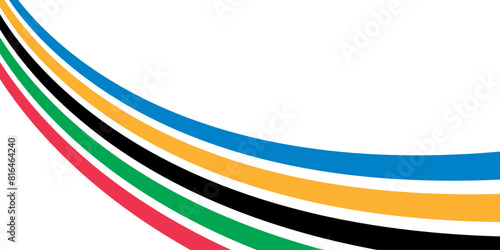 Abstract wavy stripes of Olympic games colors. vector illustration