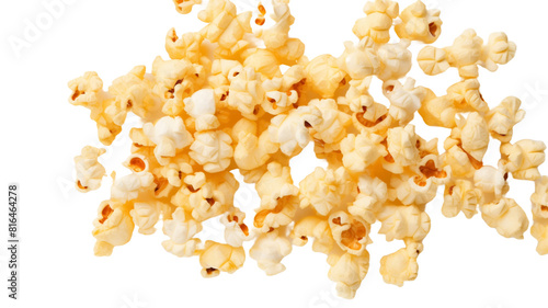 Popcorn background and texture isolated on transparent background.
 photo