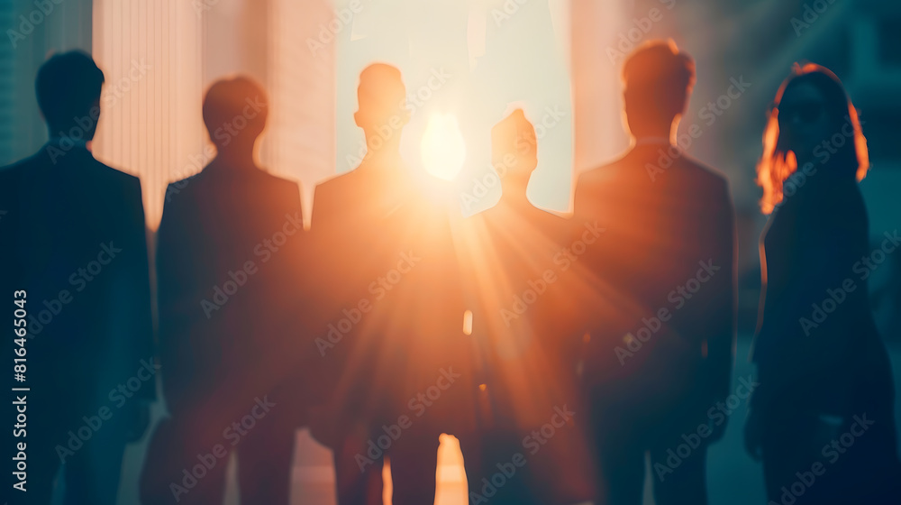 Business and technology concept Silhouettes of group of businessperson Human resources : Generative AI