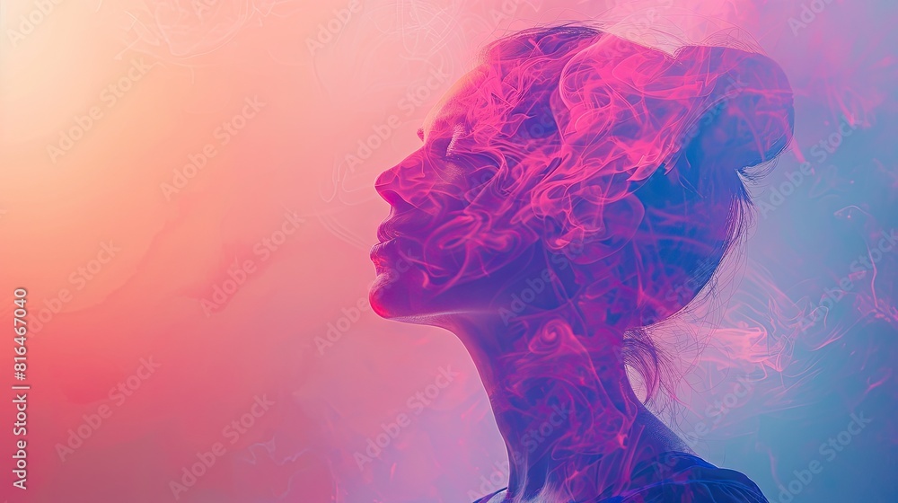 banner background of Fibromyalgia Awareness Day theme banner design for microstock, no text, and wide copy space, [A person symbolizing the anxiety often associated with fibromyalgia banner background of Fibromyalgia Awareness Day theme banner design for microstock, no text, and wide copy space, [A person symbolizing the anxiety often associated with fibromyalgia