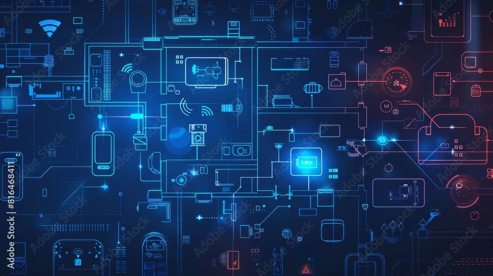 IOT home concept. Building a smart home. Internet of things in a smart home. IOT home concept. Building a smart home. Internet of things in a smart home.