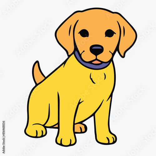 dog  line color illustration for download