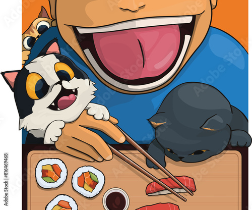 Eating Sushi With Cats