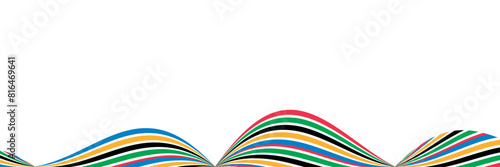 Abstract wavy stripes of Olympic games colors. vector illustration