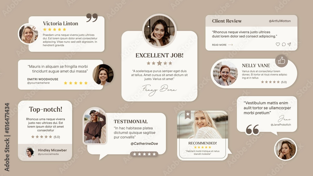 Testimonials & Quotes Video Template Stock Template | Adobe Stock