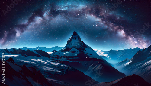 Majestic Nighttime Mountain Range