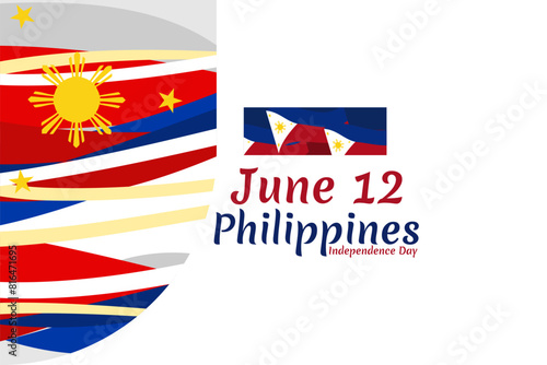 Free Download June 12, Independence Day. National day of Philippines Vector illustration. Suitable for greeting card, poster and banner. - GFXLoad