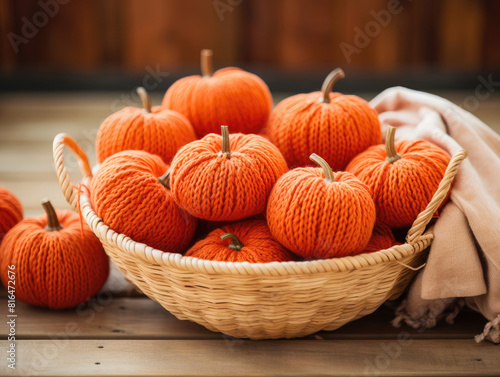 A Harvest of Pumpkins on a Rustic Table