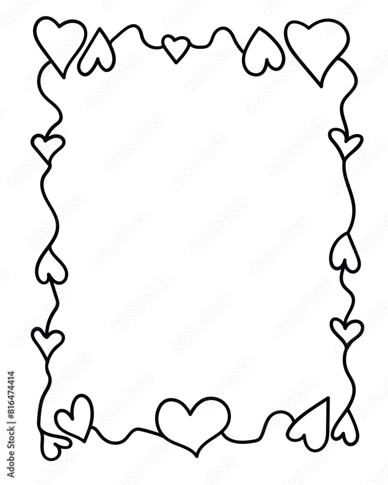 Frame with decorative outline hearts
Frame with decorative outline hearts