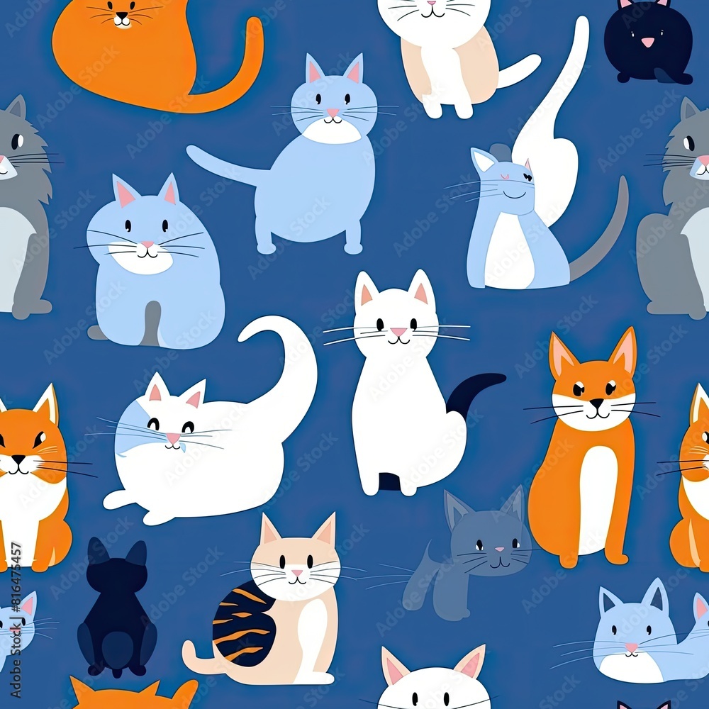 Cute cats seamless pattern, texture, background. Cute cats seamless pattern, texture, background.