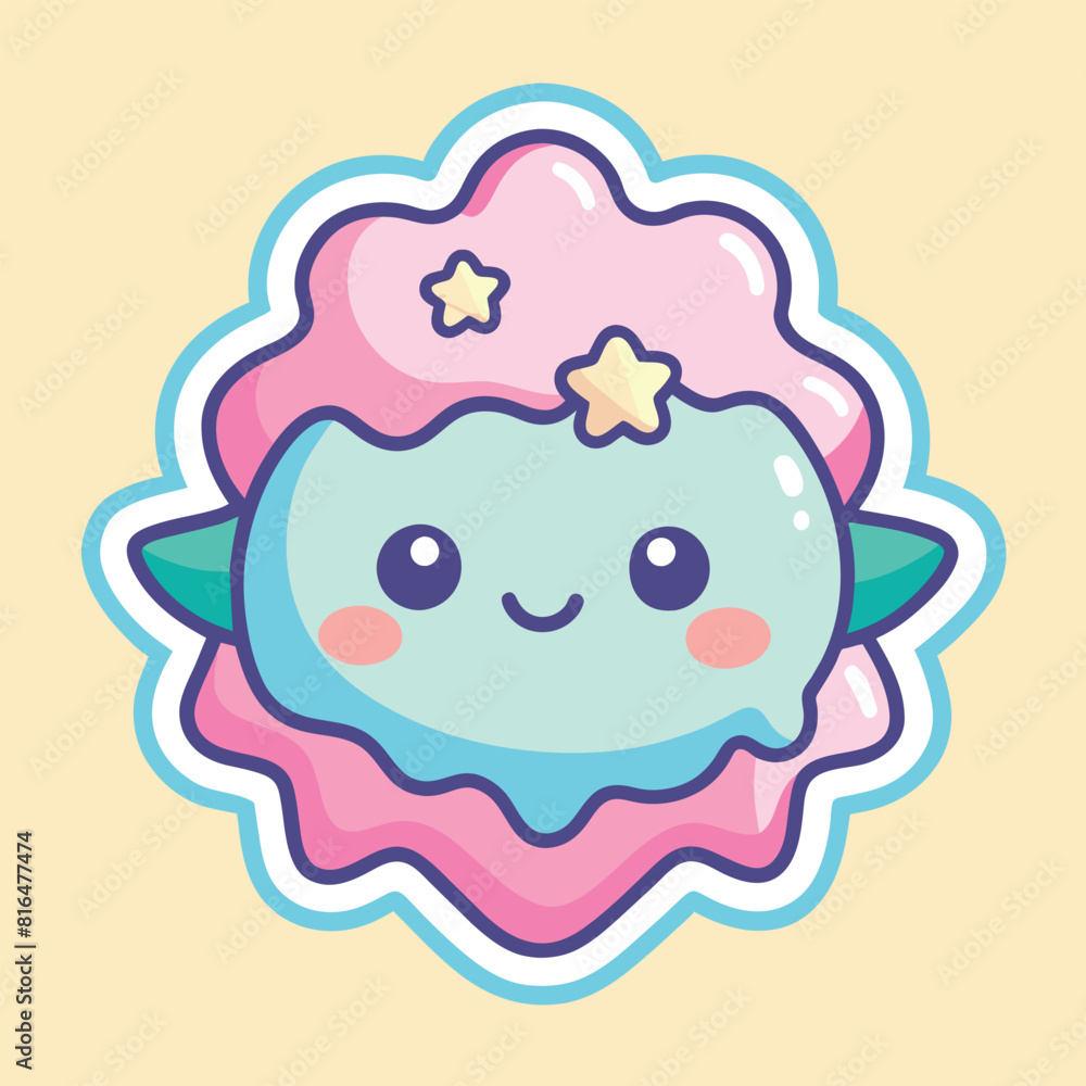 illustration of a cute trending and aesthetic sticker pastel color illustration of a cute trending and aesthetic sticker pastel color