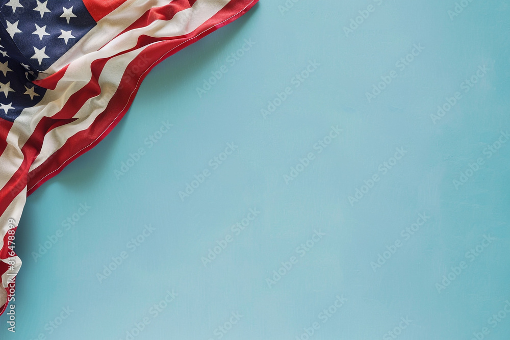 Cornflower blue enhances the patriotic display of a flag Memorial Day. Cornflower blue enhances the patriotic display of a flag Memorial Day.