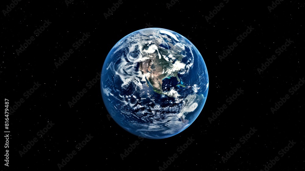 Fototapeta premium portrait of planet earth horizon in space