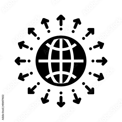 Vector solid black icon for Outsourced
