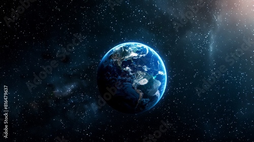 portrait of planet earth horizon in space