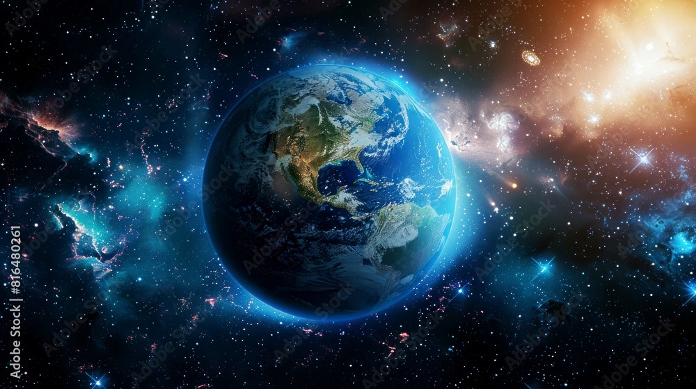 Obraz premium portrait of planet earth horizon in space
