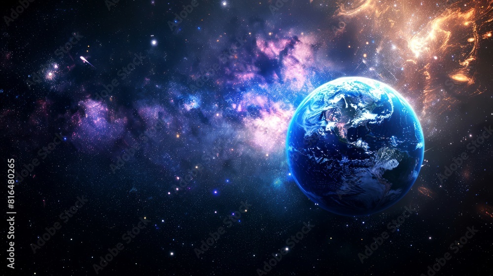 Fototapeta premium portrait of planet earth horizon in space