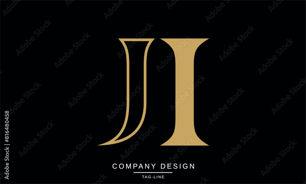 JI, IJ Abstract Letters Logo Monogram Design Font Icon Vector Initials JI, IJ Abstract Letters Logo Monogram Design Font Icon Vector Initials