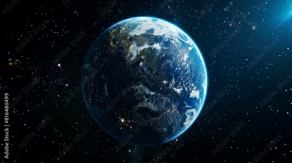 Obraz premium portrait of planet earth horizon in space