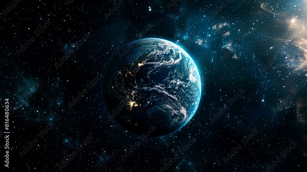 Obraz premium portrait of planet earth horizon in space