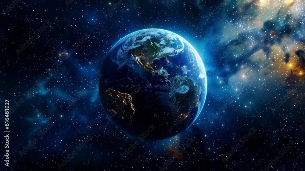 Obraz premium portrait of planet earth horizon in space