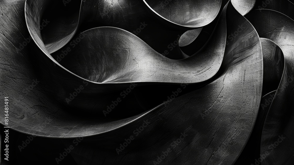 Monochrome image of sleek, flowing metal curves with a contemporary feel Monochrome image of sleek, flowing metal curves with a contemporary feel