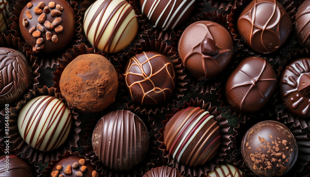 Indulge in a luxurious selection of gourmet chocolates to mark world chocolate day, with an array of delightful textures and flavors sure to please any sweet tooth Indulge in a luxurious selection of gourmet chocolates to mark world chocolate day, with an array of delightful textures and flavors sure to please any sweet tooth