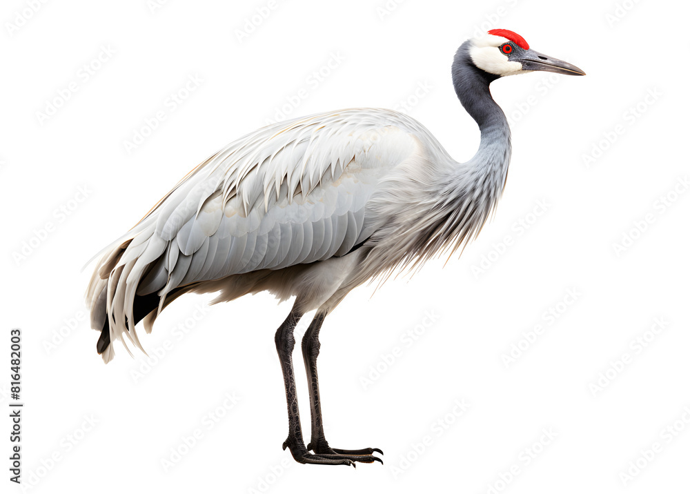 White Sandhill Cranes isolated on cut out PNG or transparent background. Siamese Crane is large bird. It has gray body and wings. Realistic bird clipart template pattern. White Sandhill Cranes isolated on cut out PNG or transparent background. Siamese Crane is large bird. It has gray body and wings. Realistic bird clipart template pattern.