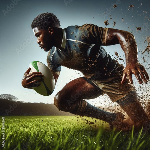 Male athlete rugby player in a match 