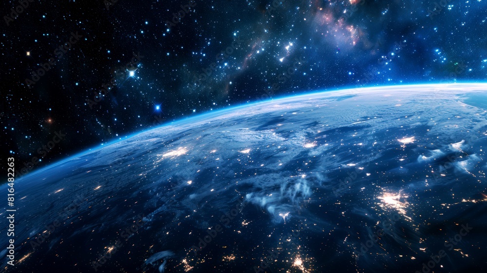 Obraz premium portrait of planet earth horizon in space