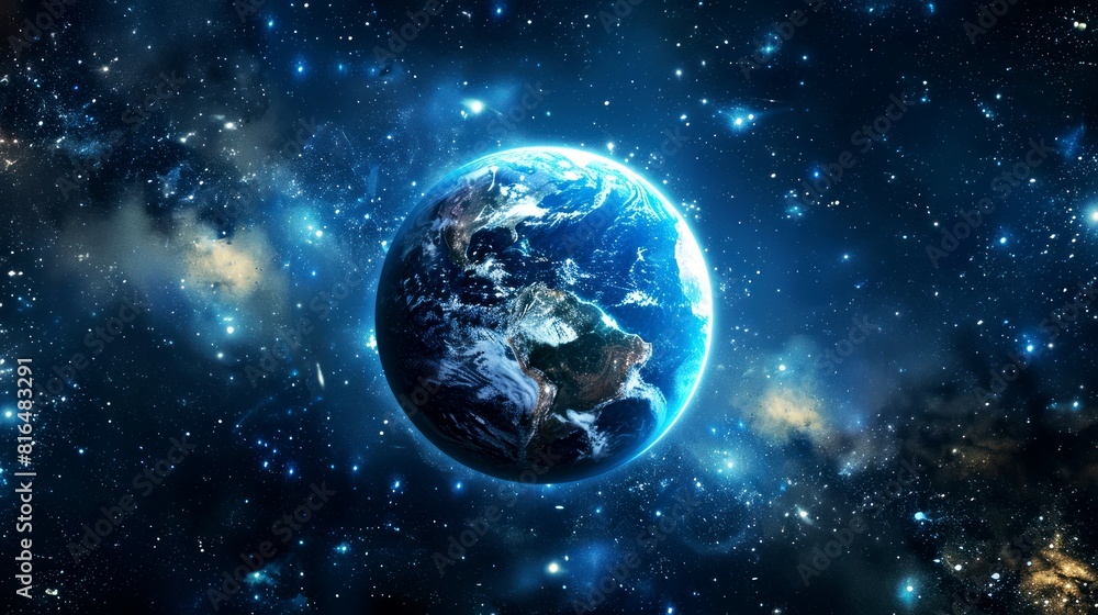 Obraz premium portrait of planet earth horizon in space