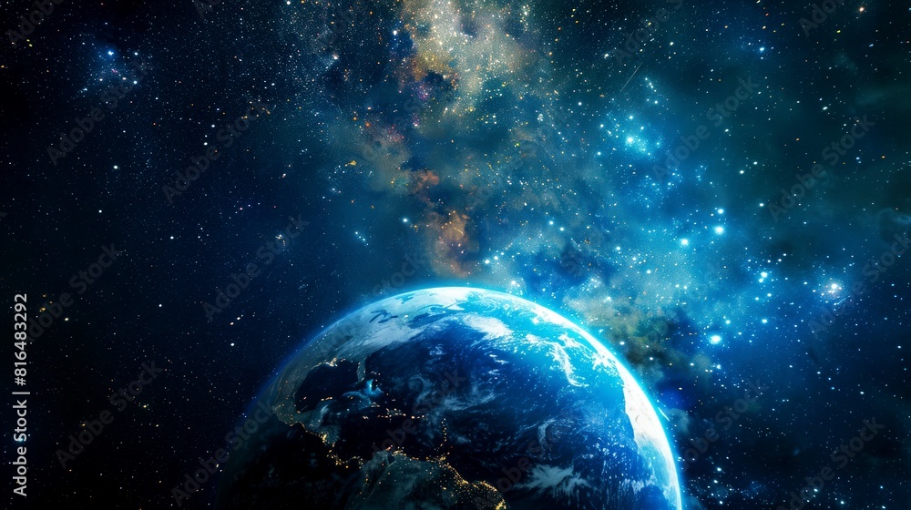 Obraz premium portrait of planet earth horizon in space