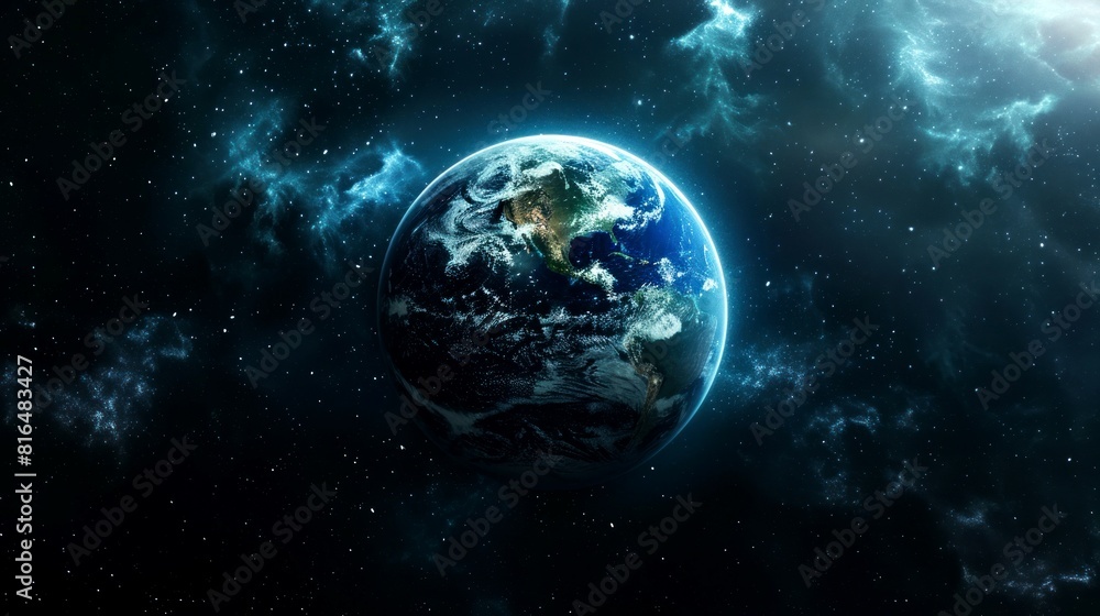Obraz premium portrait of planet earth horizon in space