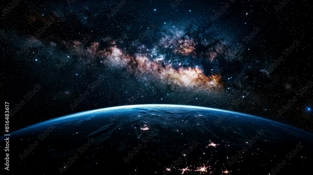 Obraz premium portrait of planet earth horizon in space