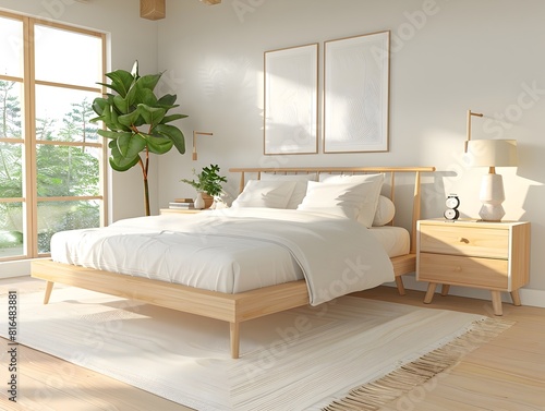 ScandinavianInspired Bedroom Sanctuary A Relaxing Haven of Minimalist Comfort and Hygge