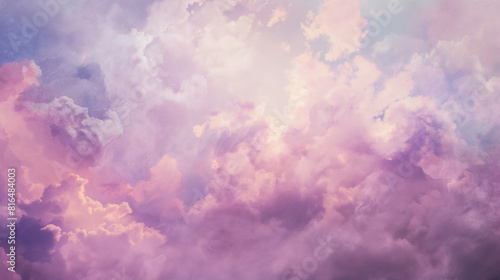 Background of Renaissance Cloud painting: Lilac, Purple, Pink & Rose - Art