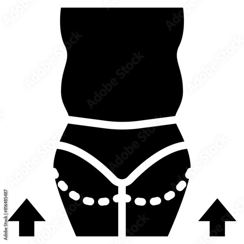 body liposuction fat surgery cosmetic beauty solid glyph
