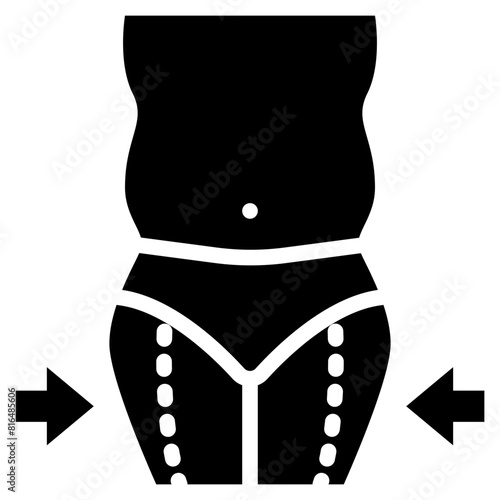 leg fat liposuction surgety cosmetic beauty solid glyph