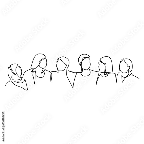 People drawn in line art style