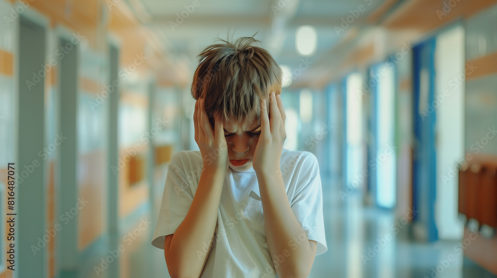 boy looking sad and frightened school bullying and conflicts, learning struggles boy looking sad and frightened school bullying and conflicts, learning struggles