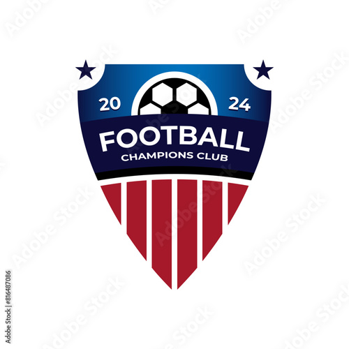 Soccer football badge logo design templates. Vector logo illustration fit to championship or team.