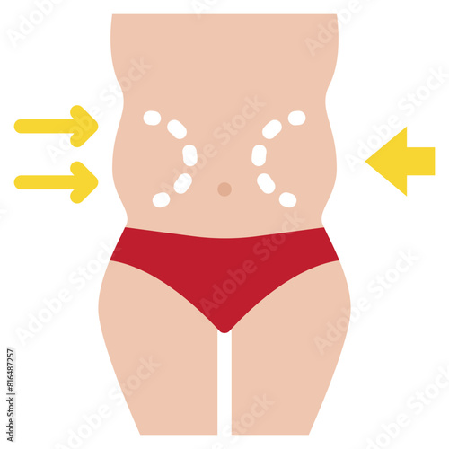fat liposuction surgery cosmetic beauty flat style