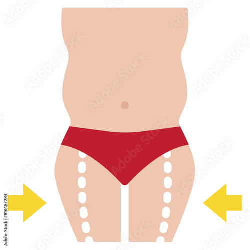 leg fat liposuction surgety cosmetic beauty flat style