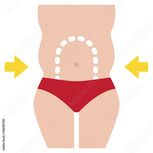 liposuction fat surgery beauty flat style