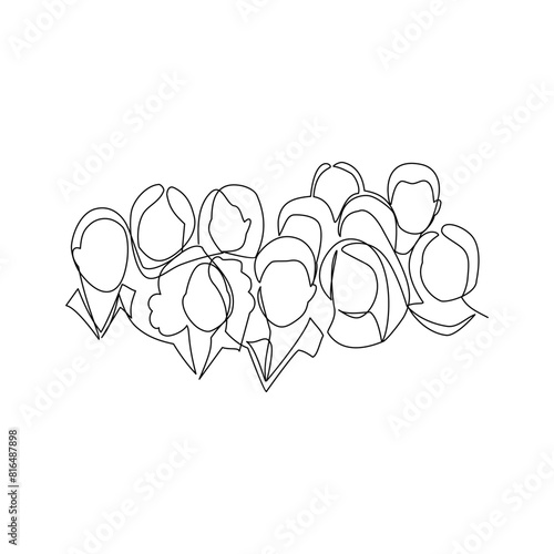 People drawn in line art style
