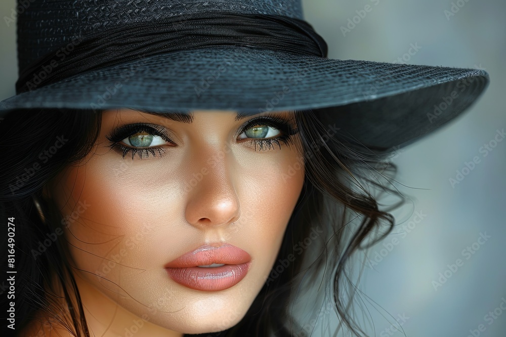Chic Black Elegance: Meticulous Portrait of a Trendy Woman Gaining Popularity Chic Black Elegance: Meticulous Portrait of a Trendy Woman Gaining Popularity